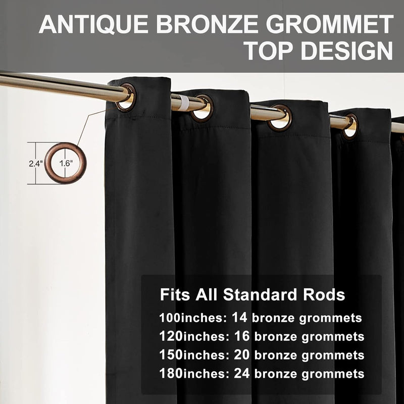 Blackout Room Divider Curtain for Living Room Grommet Wall Divider Curtains