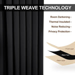 Blackout Room Divider Curtain for Living Room Grommet Wall Divider Curtains