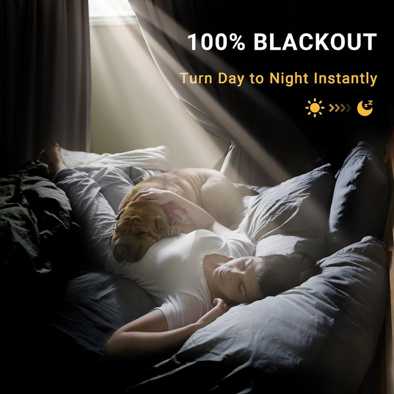 100% Blackout Curtains 2 Panels Set Grommet Curtains