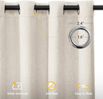 100% Blackout Curtains 2 Panels Set Grommet Curtains