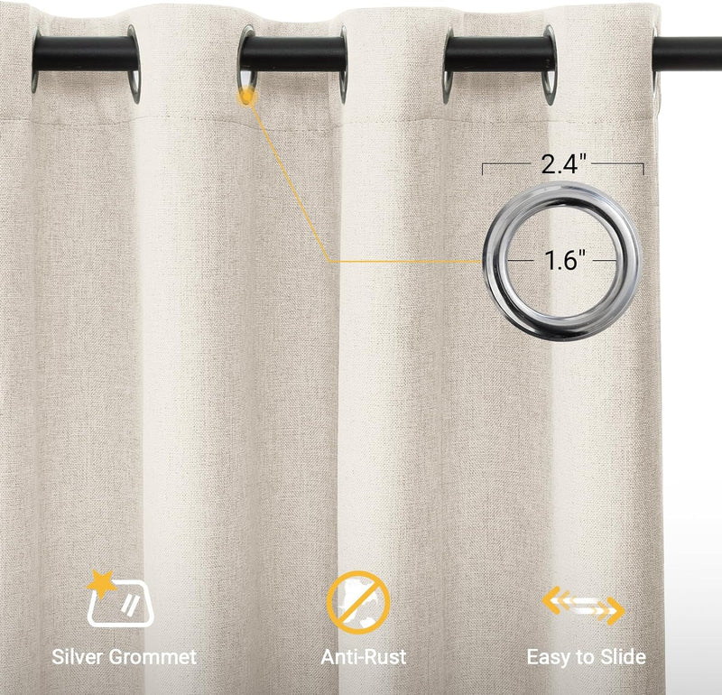 100% Blackout Curtains 2 Panels Set Grommet Curtains