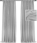 100% Blackout Curtains Linen Drapes Clip Rings Rod Pocket 2 Panels Set