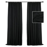 100% Blackout Curtains Linen Drapes Clip Rings Rod Pocket 2 Panels Set