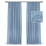 100% Blackout Curtains Linen Drapes Clip Rings Rod Pocket 2 Panels Set