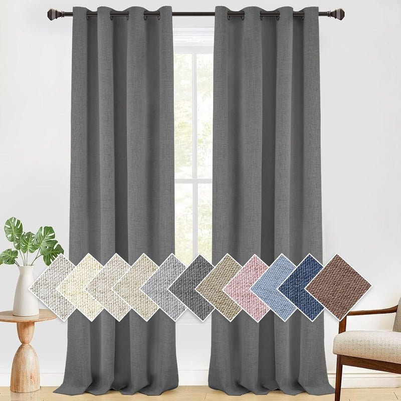 100% Blackout Curtains 2 Panels Set Grommet Curtains
