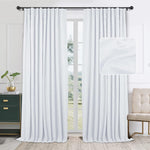 Door Curtains 100% Blackout Linen Curtains Clip Rings Rod Pocket 1 Panel