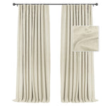 100% Blackout Curtains Linen Drapes Clip Rings Rod Pocket 2 Panels Set