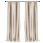 100% Blackout Curtains Linen Drapes Clip Rings Rod Pocket 2 Panels Set