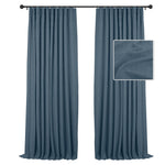 100% Blackout Curtains Linen Drapes Clip Rings Rod Pocket 2 Panels Set