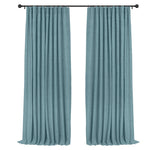 100% Blackout Curtains Linen Drapes Clip Rings Rod Pocket 2 Panels Set