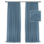 100% Blackout Curtains Linen Drapes Clip Rings Rod Pocket 2 Panels Set